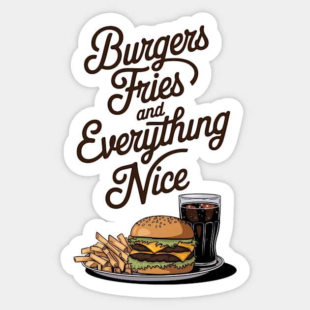 Burgers and Fries Sticker by CreativeSage